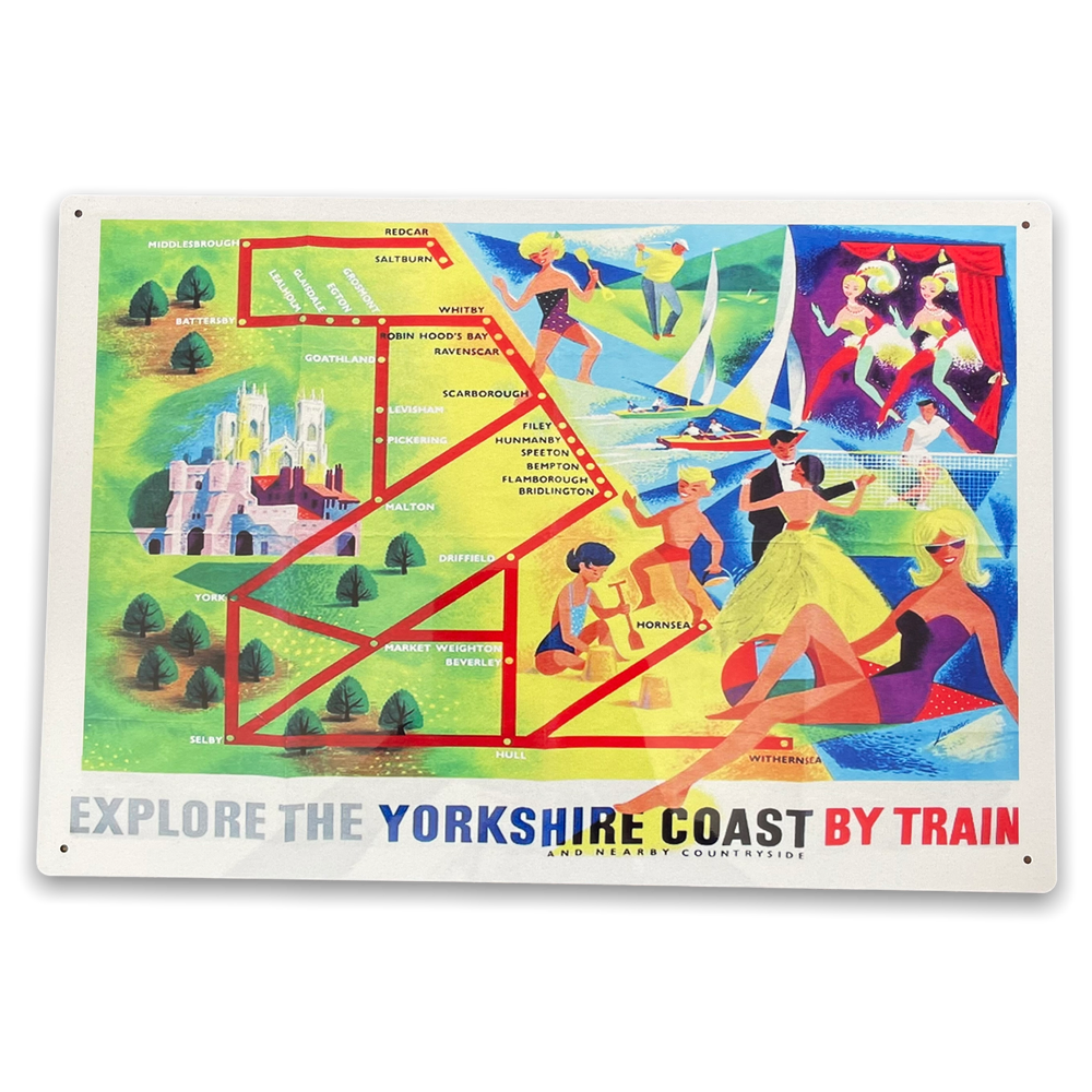 Vintage Sign British Railways Retro Advertising Explore The Yorkshire Coast