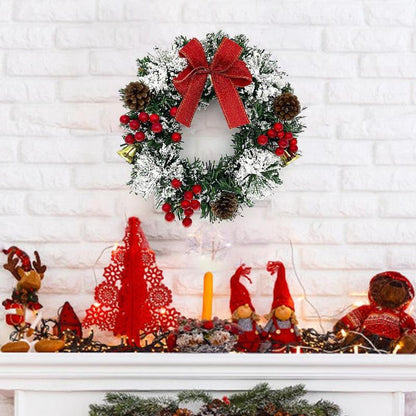 40cm Christmas Wreath Decor Artificial Hanging Xmas Wreath Pendant Home Window Door Outdoor Christmas Decoration Party Supplies