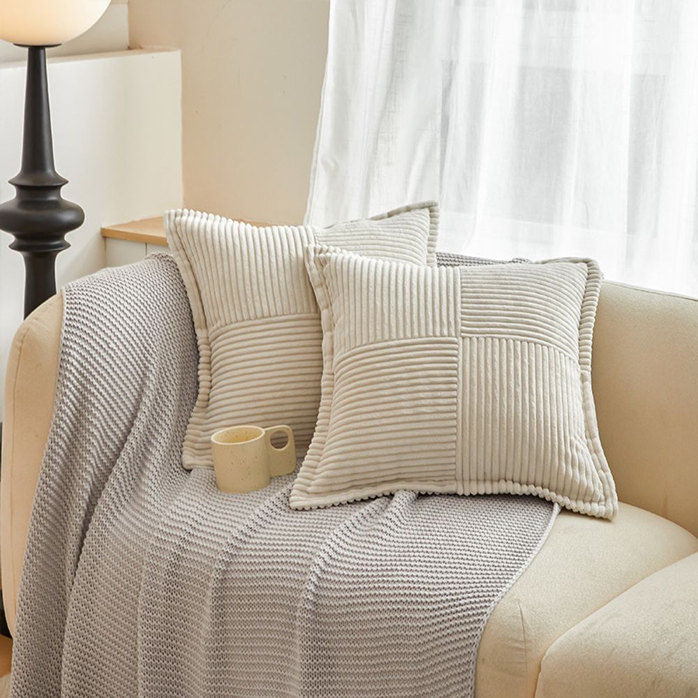 Boho Striped Pillow Covers Decorative Cushion for Sofa Living Room Bed White Throw Cover Polyester Pillowcases for Pillows 45x45