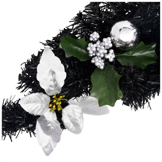 Christmas Arch with LED Lights Black 90 cm PVC