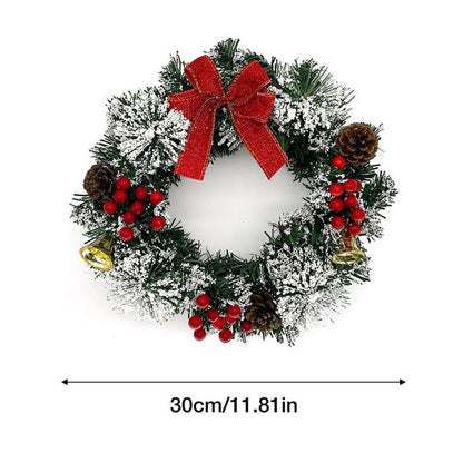 40cm Christmas Wreath Decor Artificial Hanging Xmas Wreath Pendant Home Window Door Outdoor Christmas Decoration Party Supplies