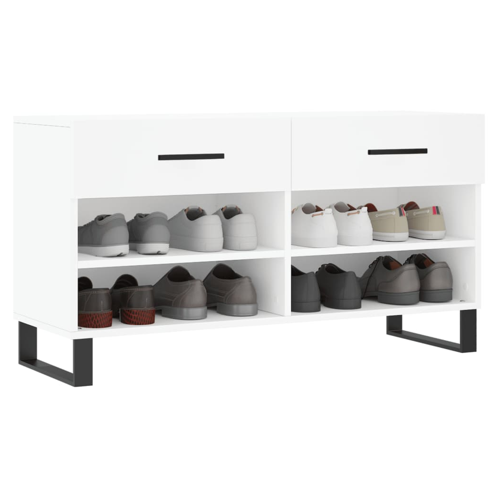 vidaXL Shoe Bench White 102x35x55 cm Engineered Wood