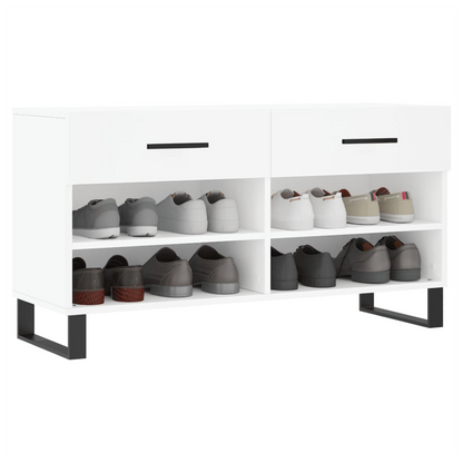vidaXL Shoe Bench White 102x35x55 cm Engineered Wood