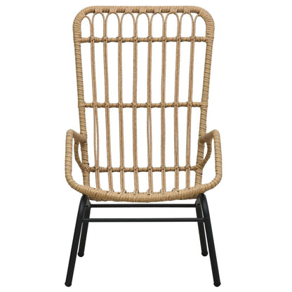vidaXL Garden Chair Poly Rattan Light Brown