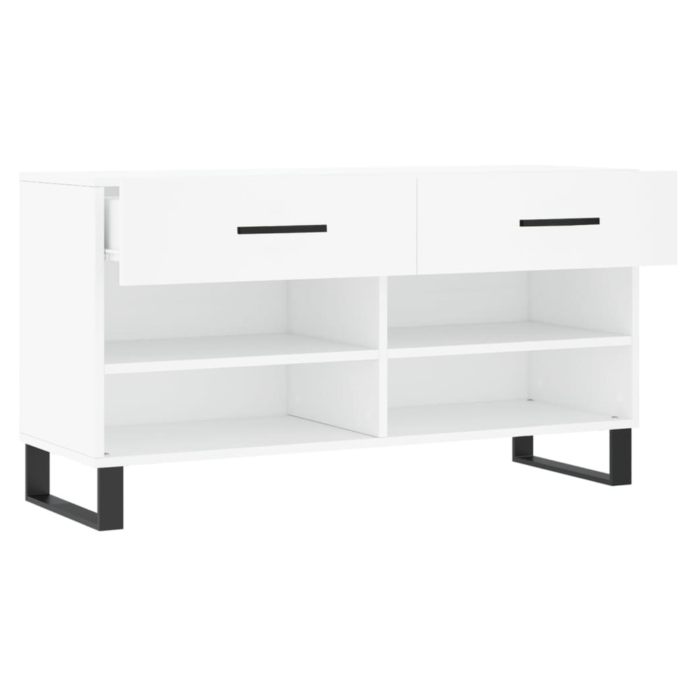vidaXL Shoe Bench White 102x35x55 cm Engineered Wood