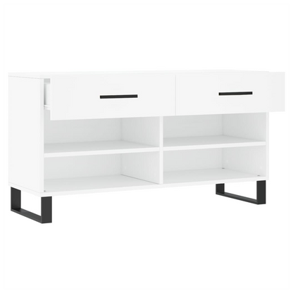vidaXL Shoe Bench White 102x35x55 cm Engineered Wood