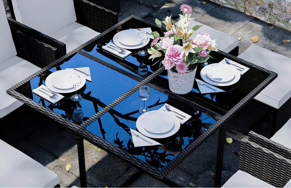 9Pc Rattan Dining Set