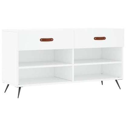vidaXL Shoe Bench White 102x35x55 cm Engineered Wood