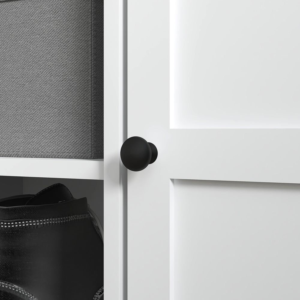 Shoe Storage Bench with Cushion 2 Cabinets for Entryway Hallway White