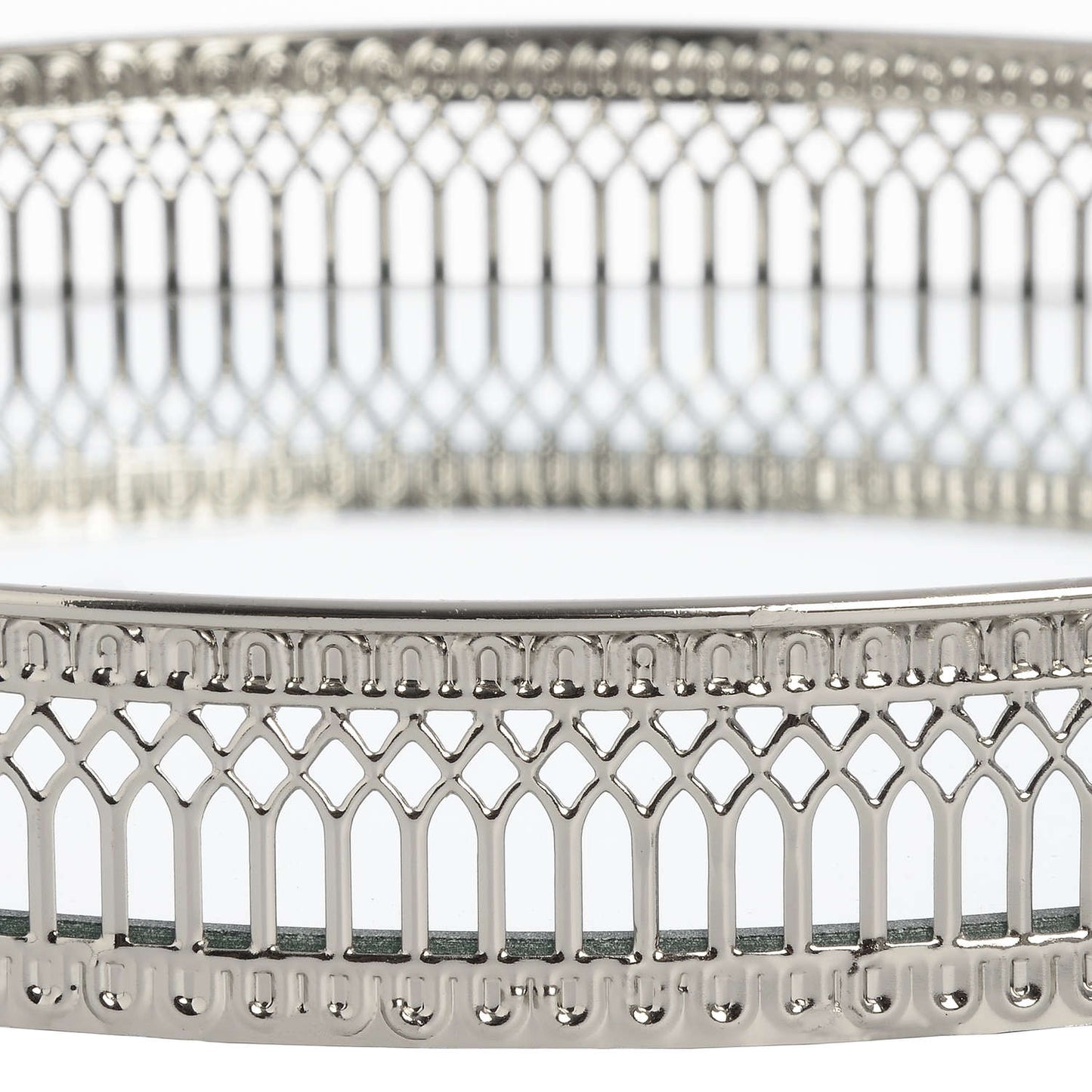Set Of Two Circular Nickle Trays - HomenestUK