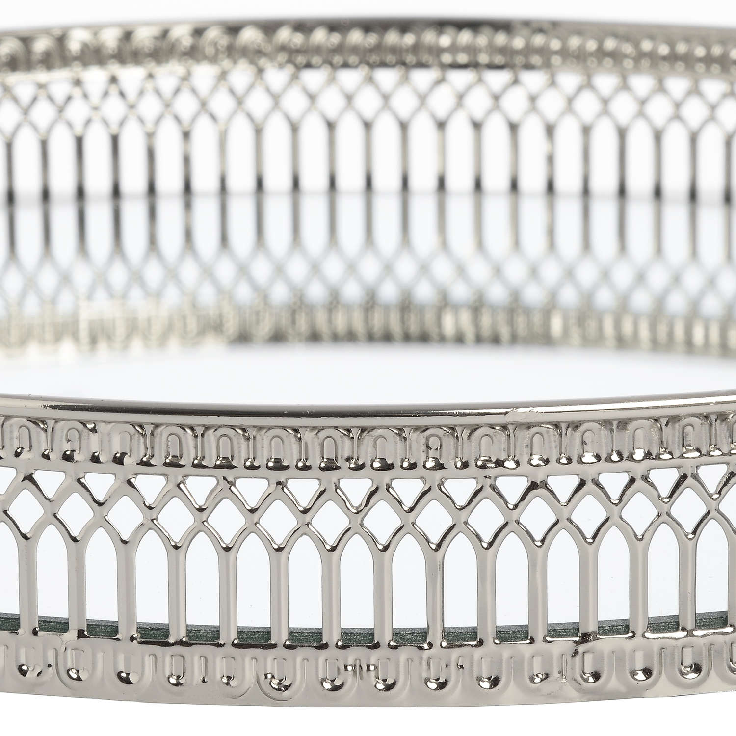 Set Of Two Circular Nickle Trays - HomenestUK