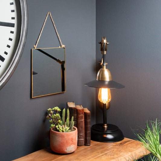 Gold Edged Square Hanging Wall Mirror - HomenestUK