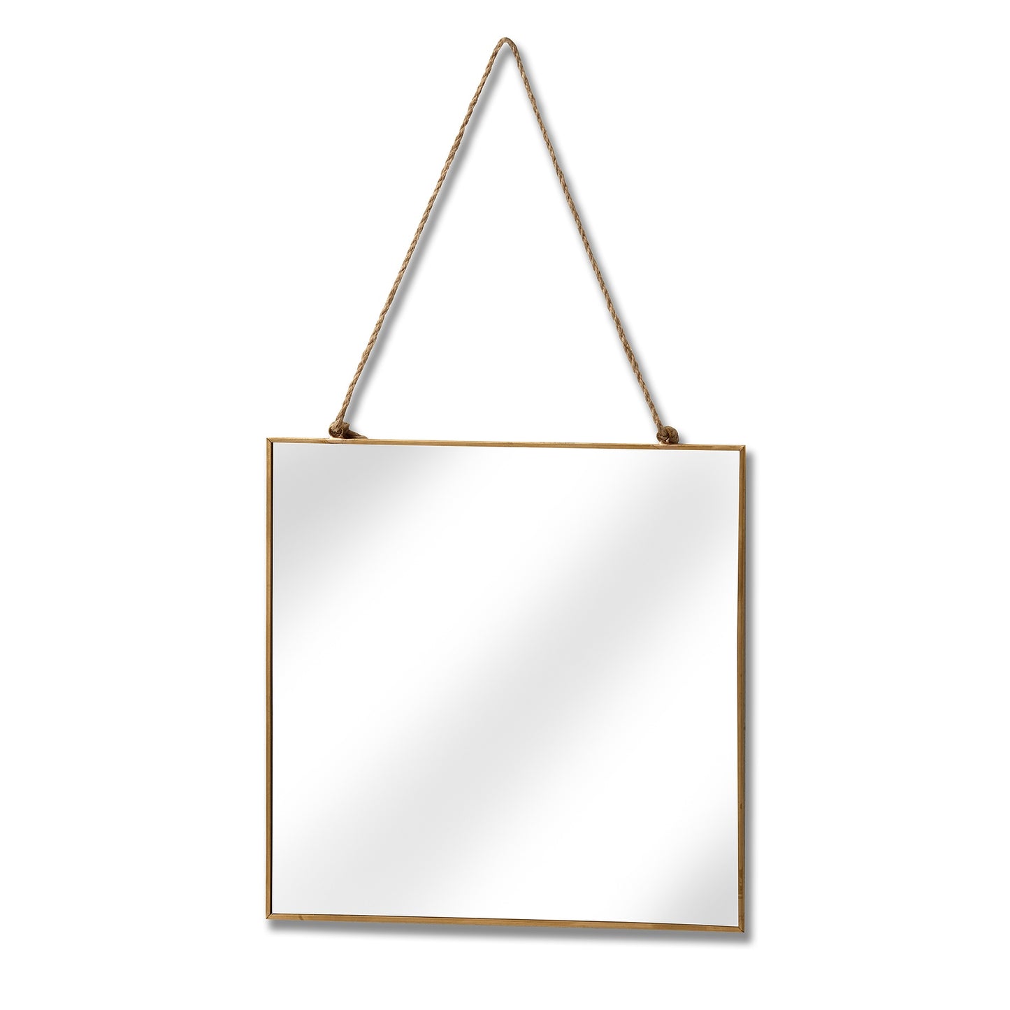 Gold Edged Square Hanging Wall Mirror - HomenestUK