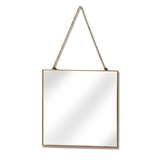 Gold Edged Square Hanging Wall Mirror - HomenestUK