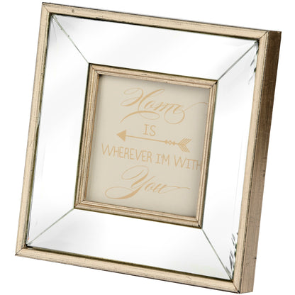 Square Mirror Bordered Photo Frame 4x4 - HomenestUK
