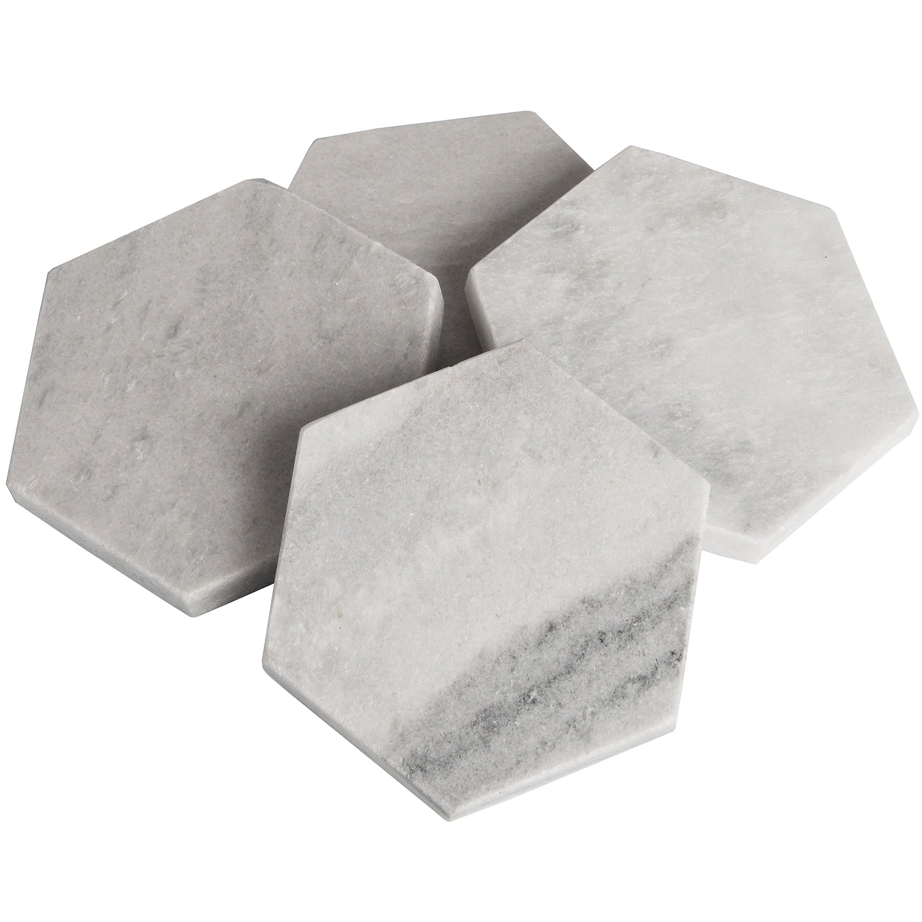 Grey Marble Hexagonal Coasters - HomenestUK