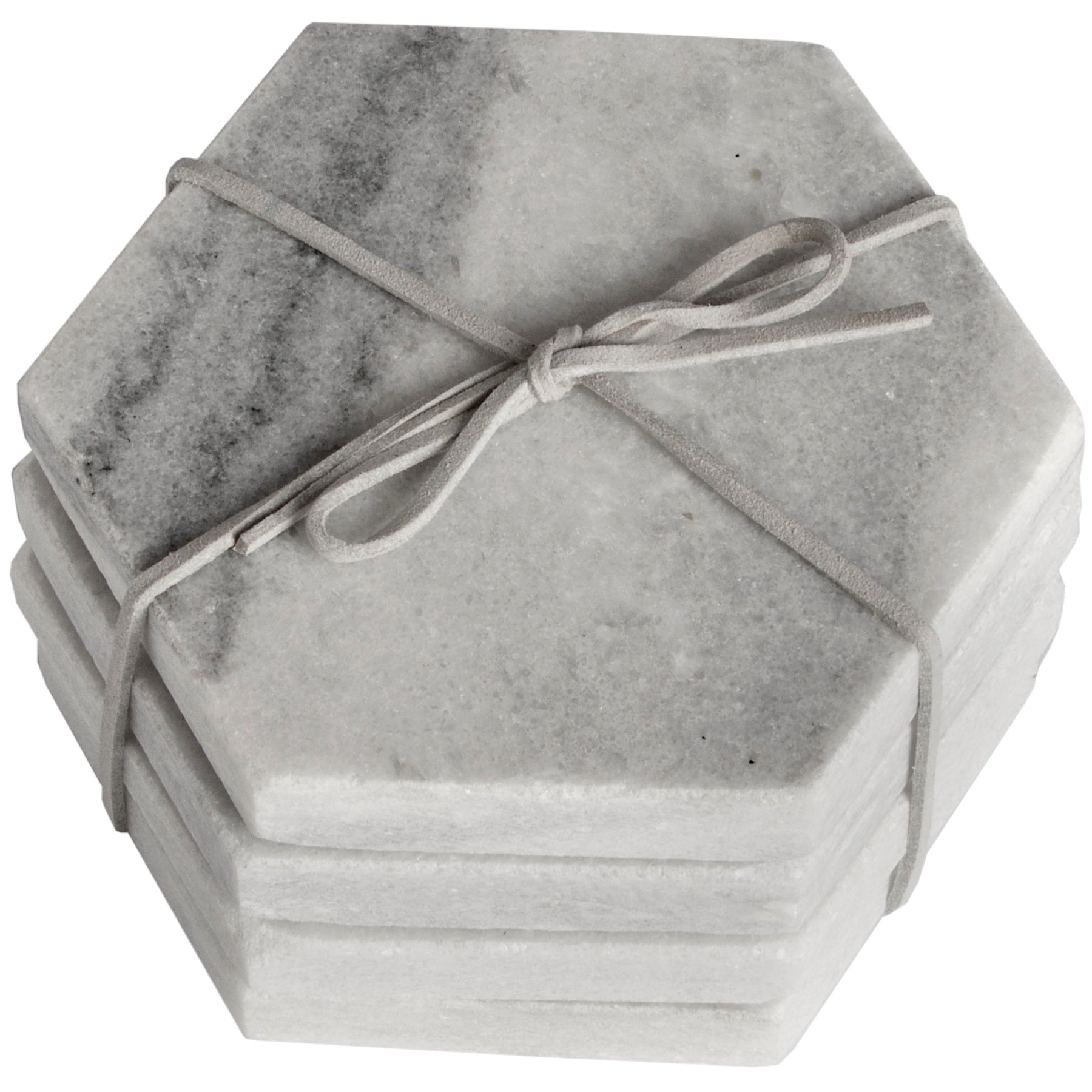 Grey Marble Hexagonal Coasters - HomenestUK