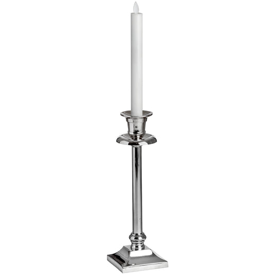 Pair Of White Luxe Flickering Flame LED Wax Dinner Candles - HomenestUK