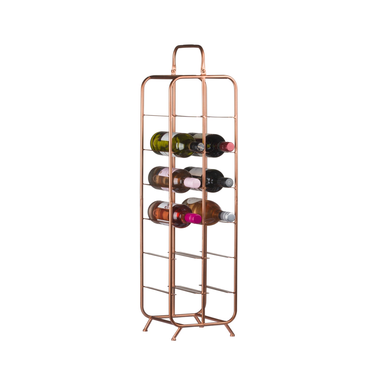 Industrial Inspired Copper Finished 12 Bottle Wine Holder - HomenestUK