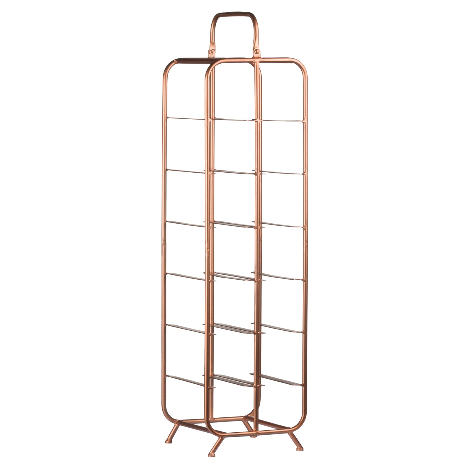 Industrial Inspired Copper Finished 12 Bottle Wine Holder - HomenestUK