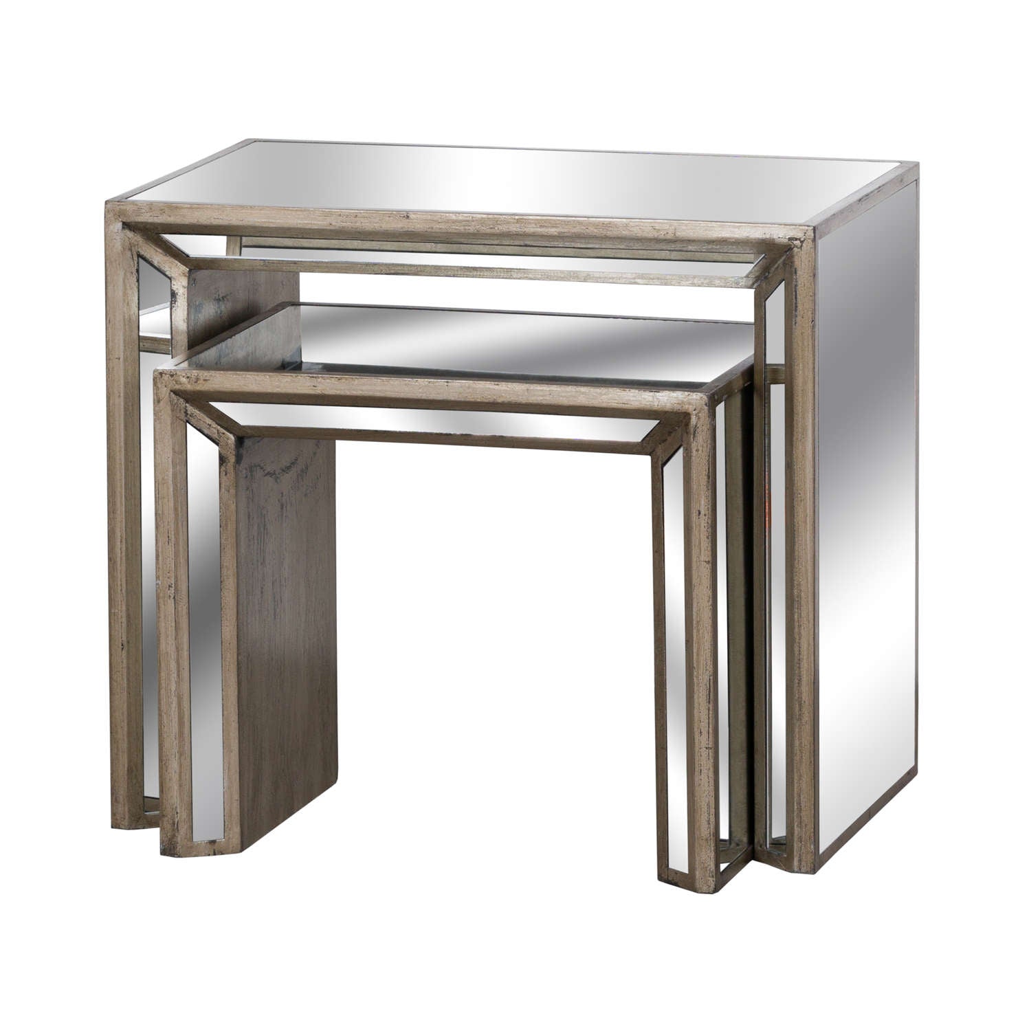 Augustus Mirrored Nest Of Tables - HomenestUK