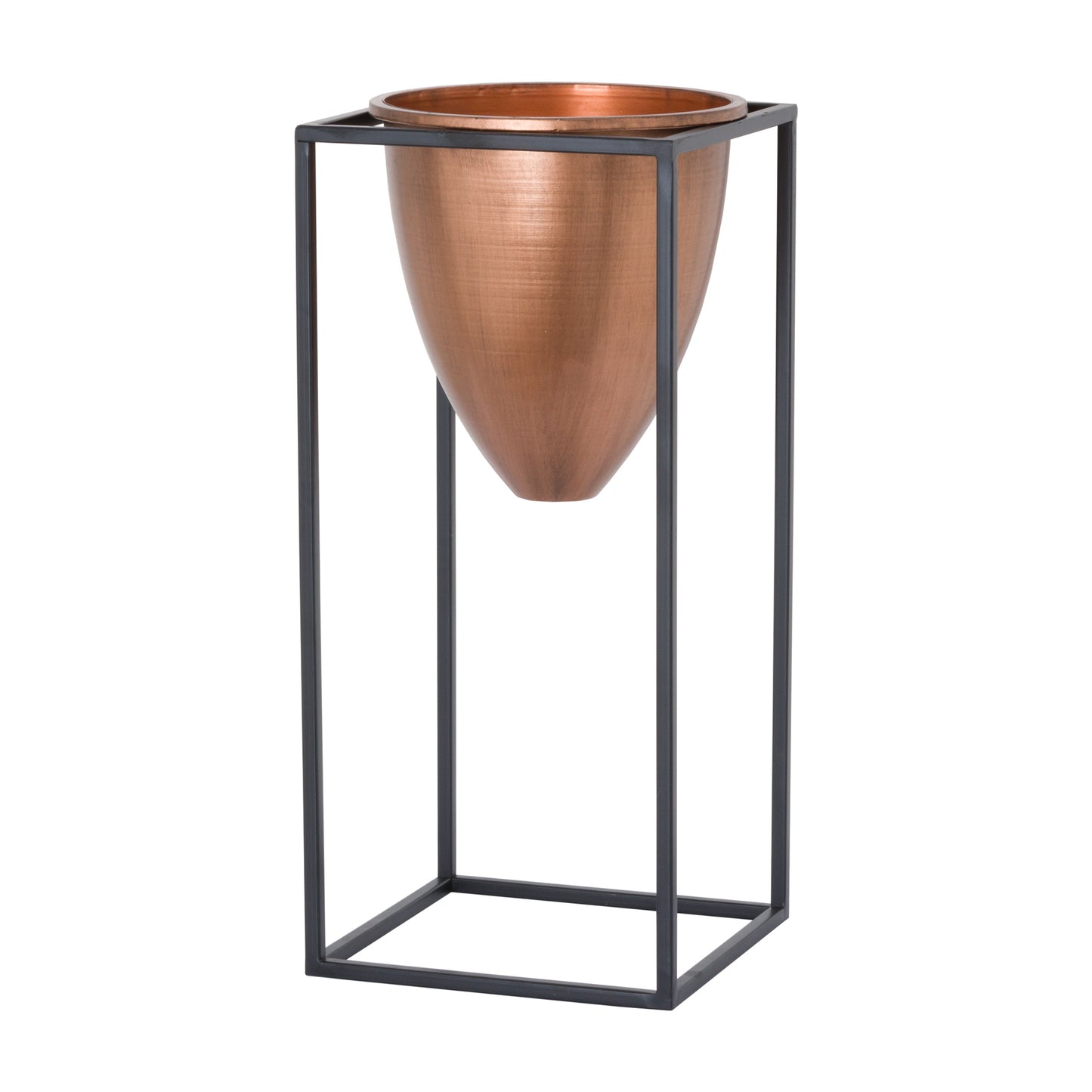 Large Copper Bullet Planter On Black Frame - HomenestUK