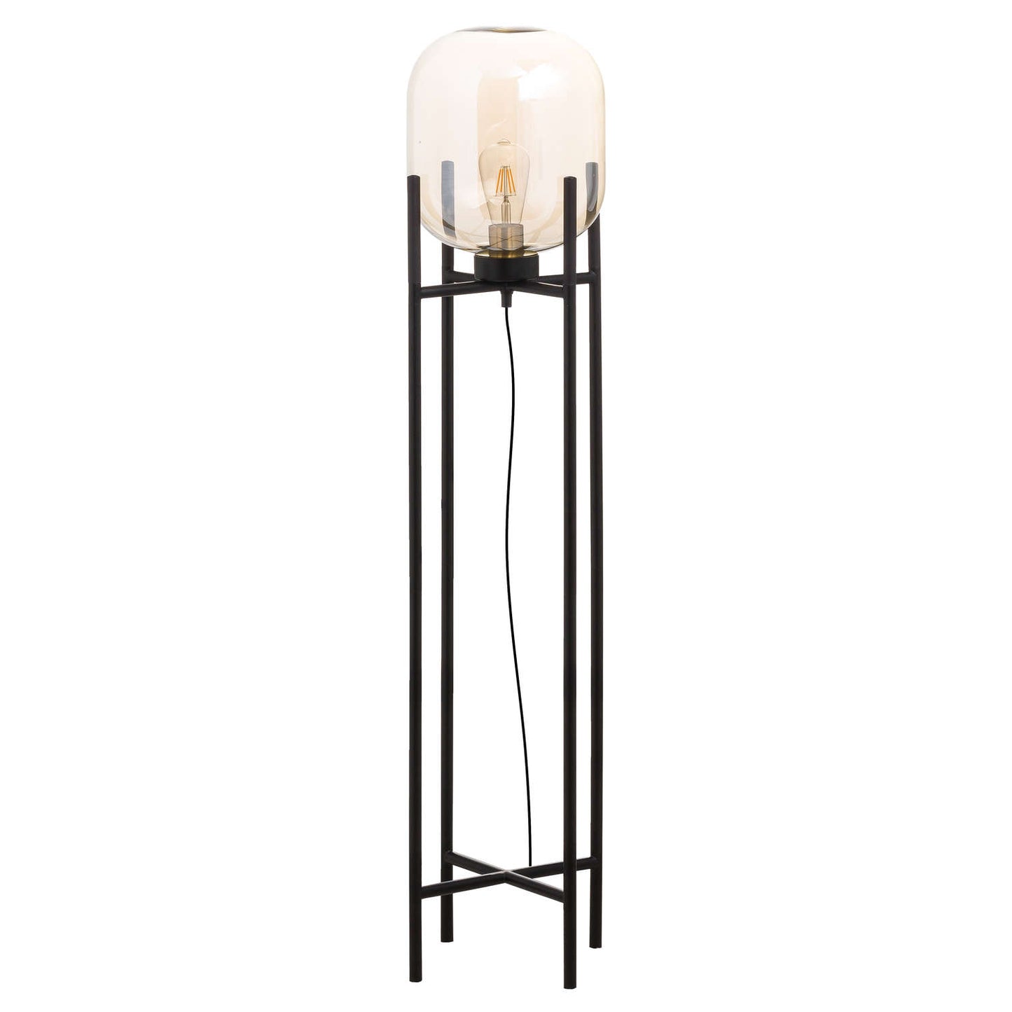 Large Vintage Industrial Glass Glow Lamp - HomenestUK