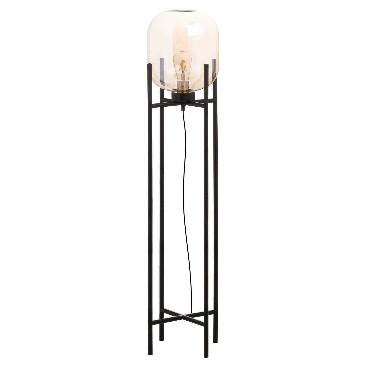 Large Vintage Industrial Glass Glow Lamp - HomenestUK