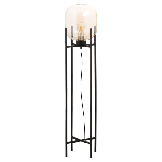 Large Vintage Industrial Glass Glow Lamp - HomenestUK