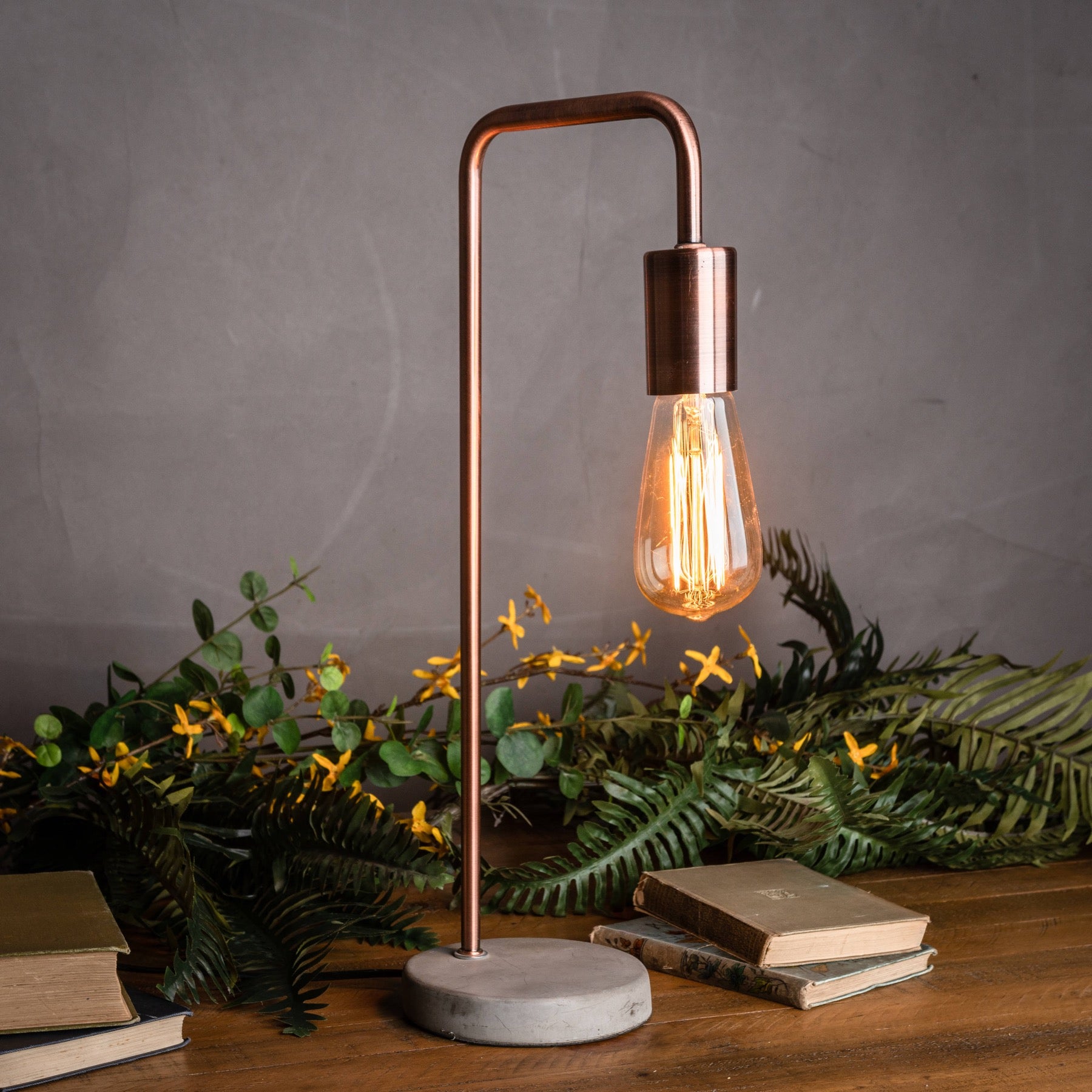 Marble And Brass Industrial Desk Lamp - HomenestUK