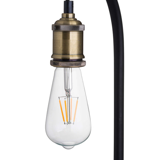 Industrial Black And Brass Desk Lamp Inc Bulb - HomenestUK