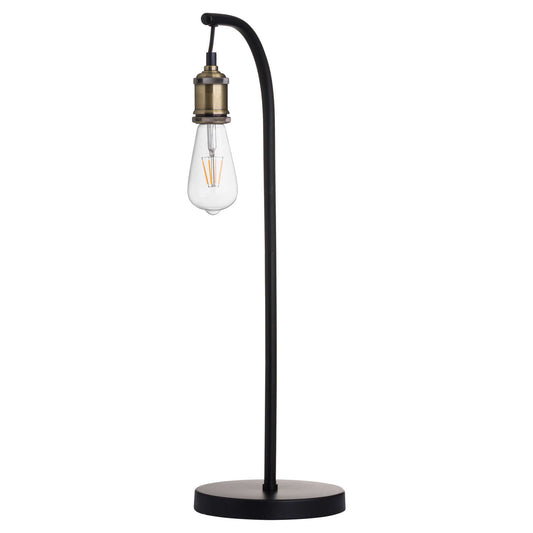 Industrial Black And Brass Desk Lamp Inc Bulb - HomenestUK