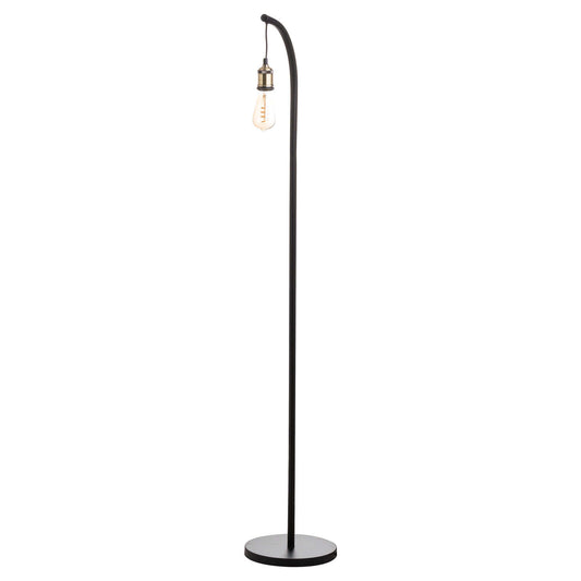 Industrial Black And Brass Floor Lamp Inc Bulb - HomenestUK