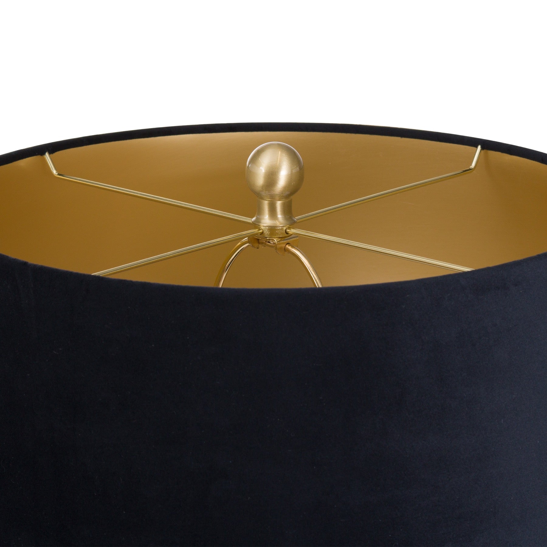 Barbro Table Lamp With Black Velvet Shade - HomenestUK