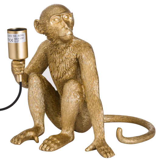 George The Monkey Gold Table Lamp - HomenestUK