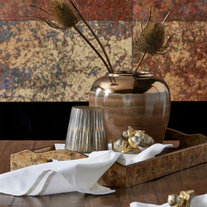 Augustus Large Mirrored Tray With Marbling Effect