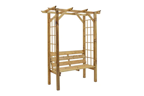 MyhomenestUK Pergola Two Seat Garden Bench- Garden Arbour - HomenestUK