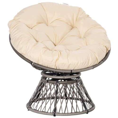 360 Swivel Rattan Papasan Moon Bowl Chair - HomenestUK